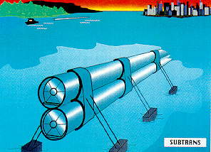 Illustration: Underwater tube freight.